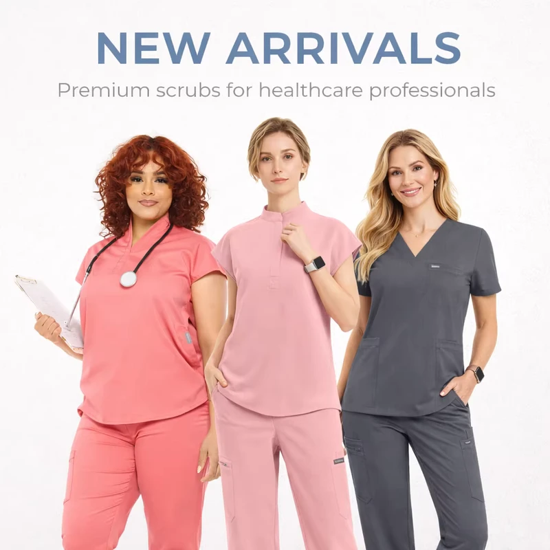 NIAAHINN Stylish Design Soft 4 Way Stretch Worsted Fabric Medical Scrubs Surgical Doctor Gown Scrub Set Comfortable All Day Wear