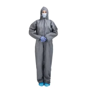 NON WOVEN DISPOSABLE COVERALL WITH GREY COLOR