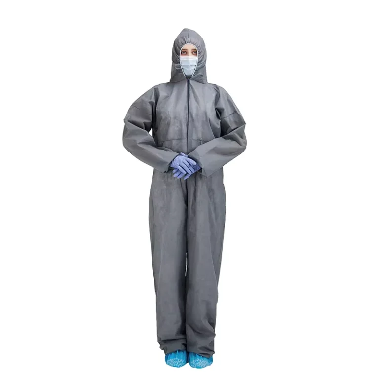 NON-WOVEN-DISPOSABLE-COVERALL-WITH-GREY-COLOR