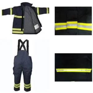 Navy Blue Aramid Four Layers Flame Resistant Fireman Firefighter Clothes