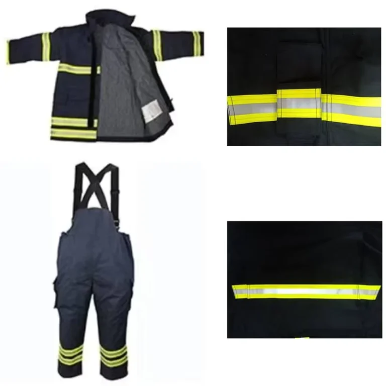 Navy-Blue-Aramid-Four-Layers-Flame-Resistant-Fireman-Firefighter-Clothes