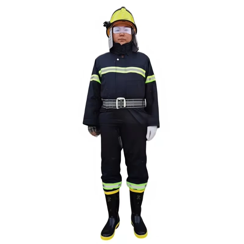Navy Blue Firefighting Suit 02 Flame-Retardant Protective Clothing