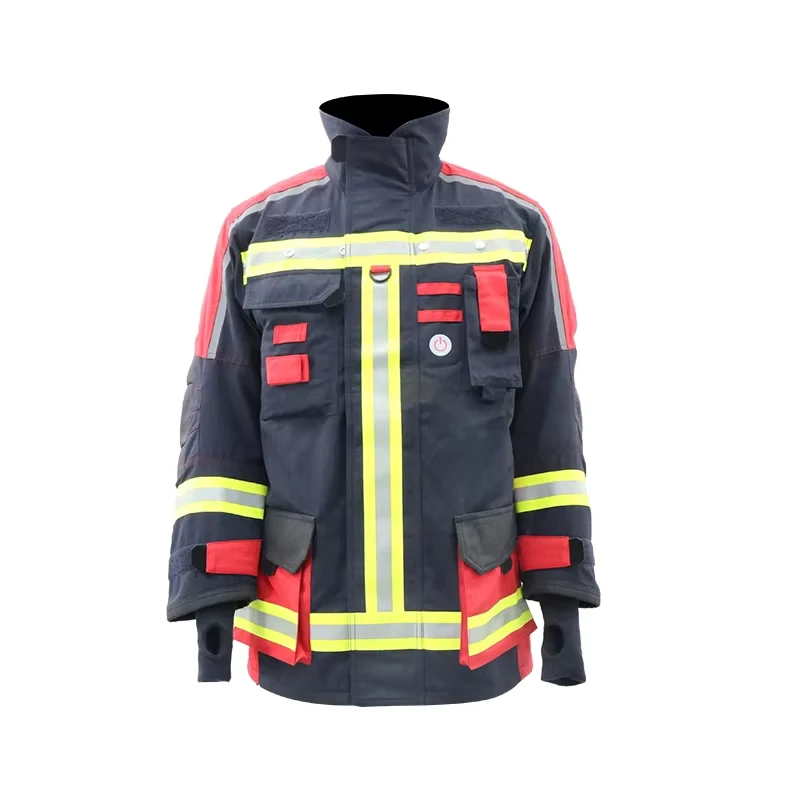 Navy Blue Waterproof Aramid Fabric Firefighter Ceremonial Uniform HS-01