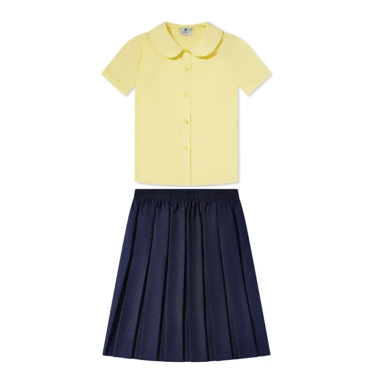 Navy-Jumper-Dress-Short-Sleeve-Skirt-School-Uniform-Set-for-Girls-with-Yellow-Blouse