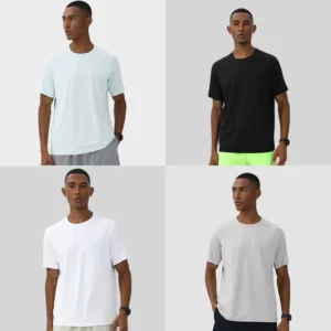 Neck Loose Polyester Athletic Short Sleeve 175G Lightweight Running Workout Gym Sports Shirts Fitness Quality T Shirt for Men