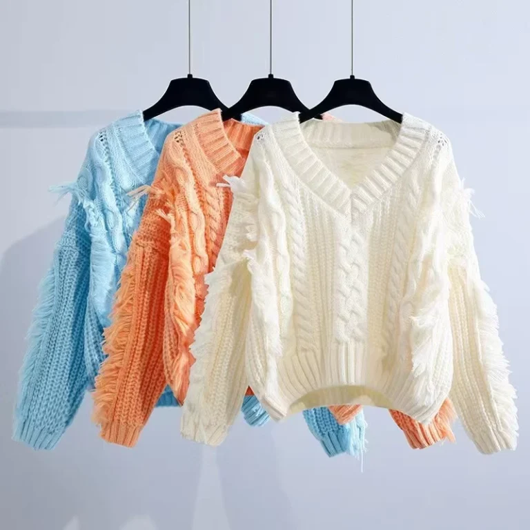 New-Arrival-Short-V-neck-Twist-Sweater-Female-Pullover-Autumn-Winter-Loose-Wear-Fringe-Knitted-Sweater