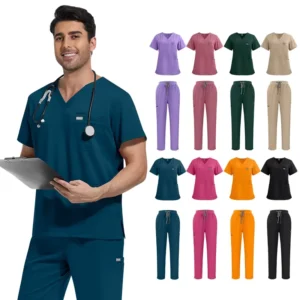 New Arrivals Woven Nurse Uniform Hospital Scrubs Sets Stretchy Fabric 72% Polyester 22% Rayon 6%