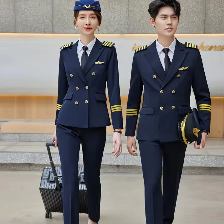 New-Aviation-Uniform-Male-Staff-Costume-Stewardess-Costume-Clothing-Airline-Captain-Pilot-Aviation-Workwear-Costume