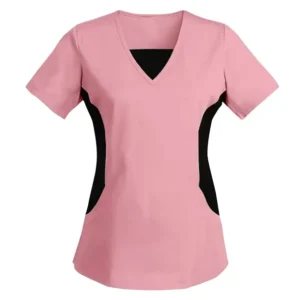 New Comfortable Anti Wrinkle Woven Hospital Use Scrub Tops V Neck Jogger Nursing Uniforms for Women