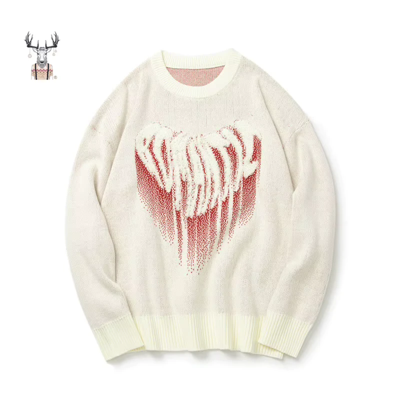 New Custom Logo Design Plain Sweater Prints Pullover OEM Logo Sweater
