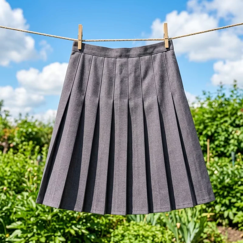 New Design 100% Polyester Pleated School Skirts Black Grey Navy Uniform Skirts