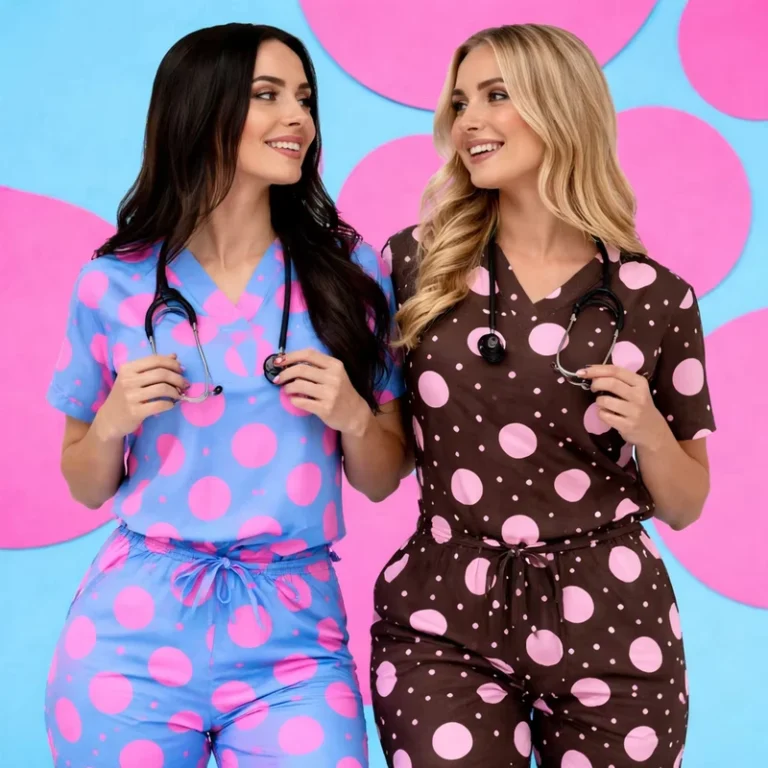 New-Design-Breathable-Full-Print-Style-Custom-Printed-Pattern-Medical-Scrubs-Set-Top-Ranking-Unisex-in-100-Cotton-180GSM