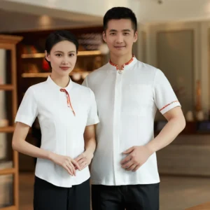 New Design Chinese Style Waist Hotel Waiter and Waitress Hotel Western Waiter Uniforms