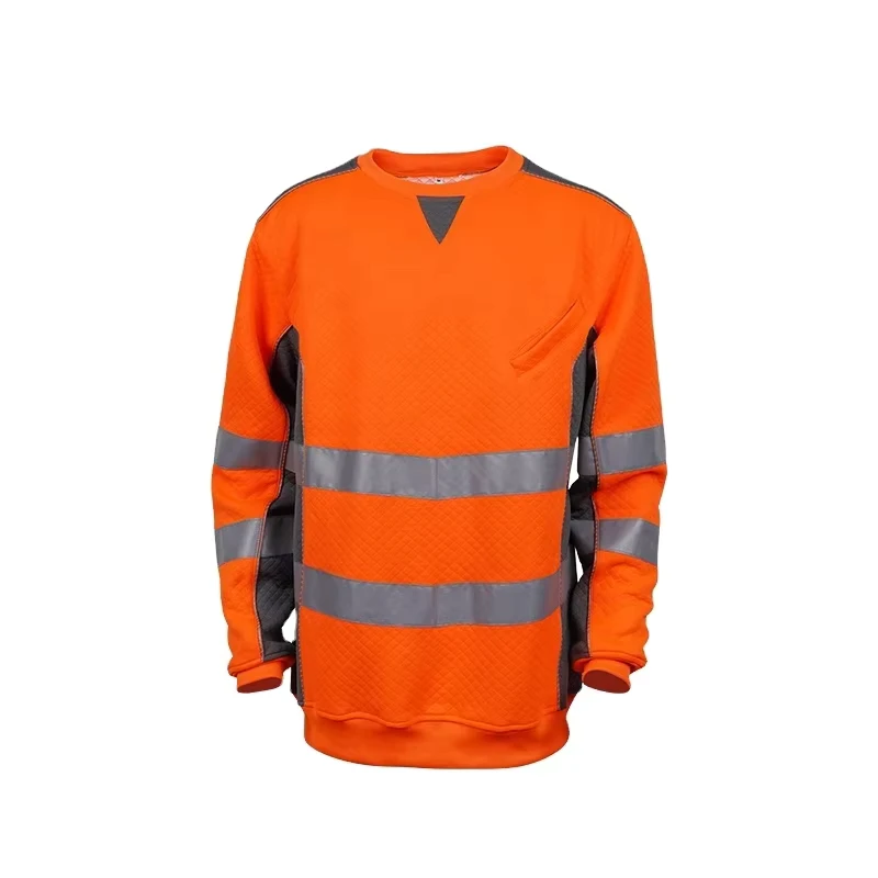 New Design Construction Reflective Safety Long Sleeve Polo T Shirt Reflective Road Safety Polo T Shirt Men