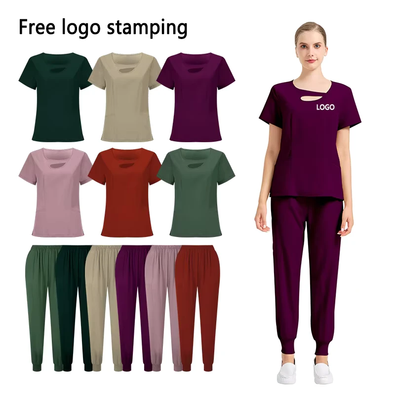 New Design Custom Unisex Medical Uniforms High Quality Professional Work Wear Scrub Suit Breathable Stretch Scrub Sets