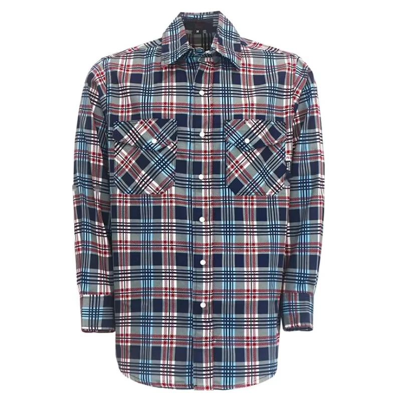 New Design Flame Resistant 6.5OZ Aramid Thread Snaps Closure Apparel Welding Smelting Flame Retardant Workwear Shirts