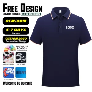 New Design High Quality Cotton Polo Shirts Summer Blank Men’s Embroidery Work Polo Uniform Customized Logo Polo T shirt