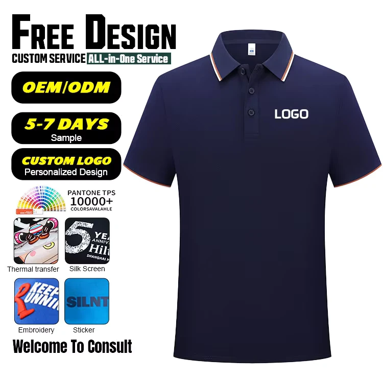 New Design High Quality Cotton Polo Shirts Summer Blank Men's Embroidery Work Polo Uniform Customized Logo Polo T shirt
