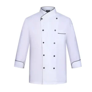 New Design Long Sleeve Chef Coat Uniform Male Catering Chef Uniform With Printed Logo