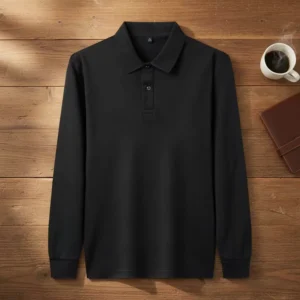 New Design New Design Long Sleeve Polo Shirt Casual Anti Wrinkle Comfortable Work O Neck Polos FR82
