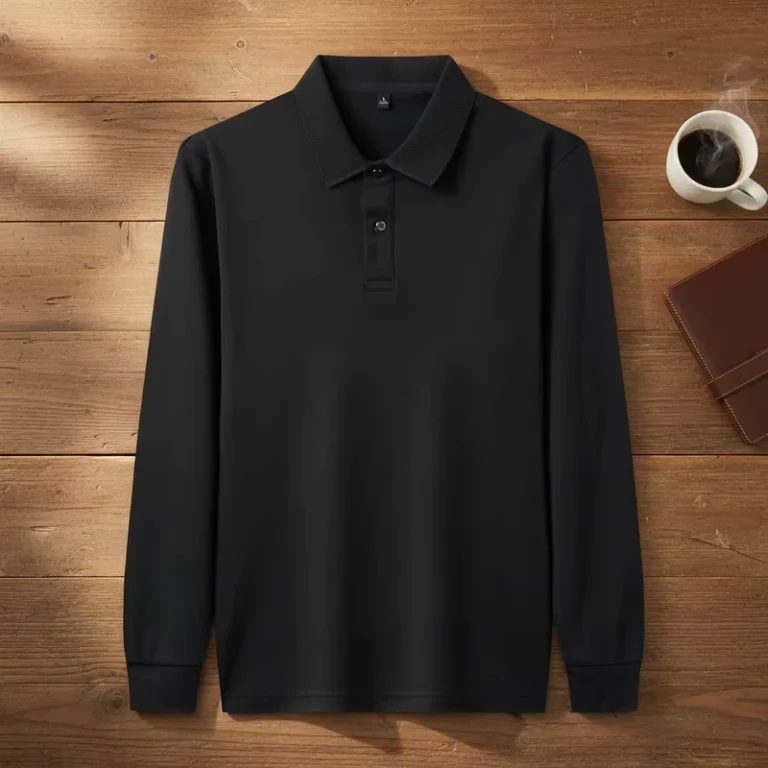 New-Design-New-Design-Long-Sleeve-Polo-Shirt-Casual-Anti-Wrinkle-Comfortable-Work-O-Neck-Polos-FR82