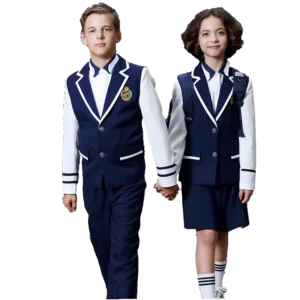 New Designs School Uniform Manufacturer Unisex Blazer Set for Kindergarten and Primary School Uniforms