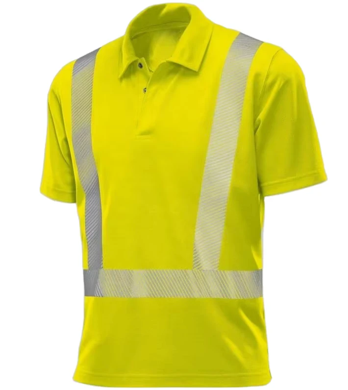 New Fashion Hi Vis Polo Short Sleeve T Shirt for Worker Safety Lightweight 185gsm Hot Weather Comfortable Night Protection Work