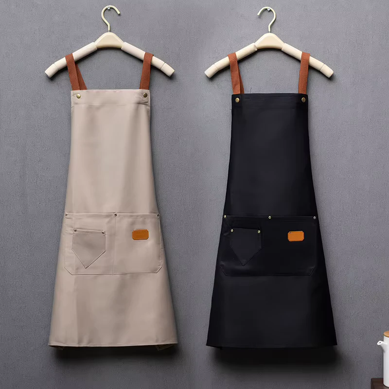 New Fashion Kitchen Aprons for Women Men Chef Work Apron for Grill Restaurant Bar Shop Cafes Beauty Nails Studios Uniform