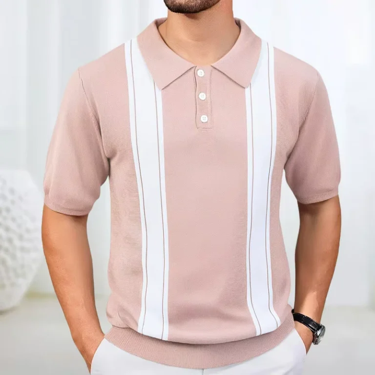 New-Fashion-Mens-for-Polo-Shirts-Breathable-Knitted-Sweatshirt-T-Shirt-Short-Length-Two-Colors-Combination