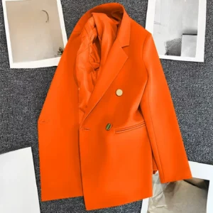 New Fashion Spring Autumn Women’s Business Suits Blazer Casual Candy Color Small Polyester Breathable