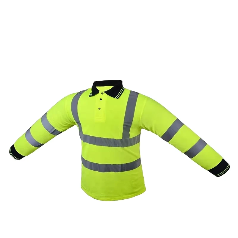 New High Visibility Reflective T Shirt Long Sleeve Outdoor Construction Reflective Clothing