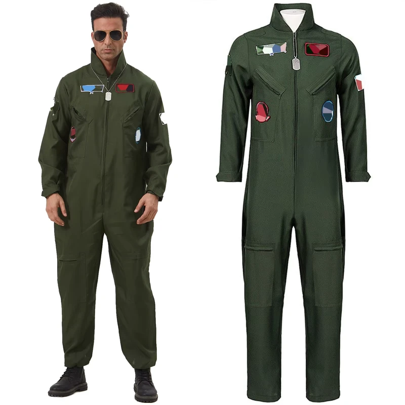 New Men's Pilot Costume Set Uniform Style Cosplay Outfit for Adults Stage Performance
