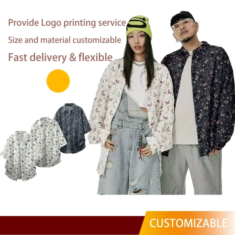 New-Mens-Womens-Anti-Wrinkle-Breathable-Velour-Hawaiian-Style-Comfortable-Loose-Fit-All-Match-Butterfly-Print-Short-Sleeve