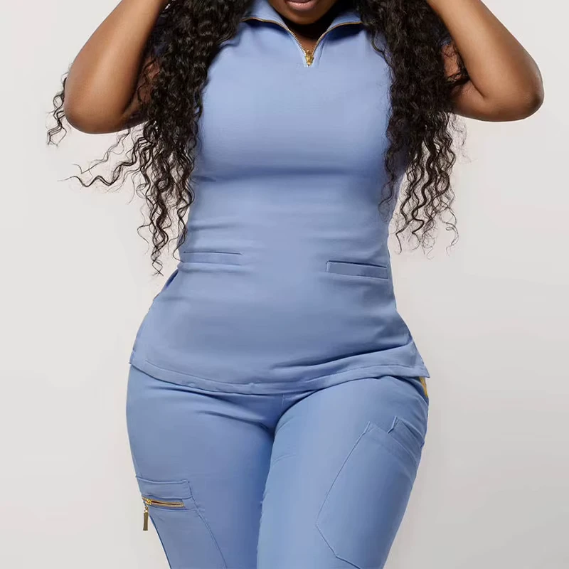 New Style Hot Selling Design Nurse Women Medical Scrub Uniform Sets Fashion Scrubs Uniforms Sets Scrub Set Women Plus Size