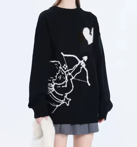 New Style Knit Sweater Pullover Joker Crew Neck Solid Color Casual Style Daily Wear