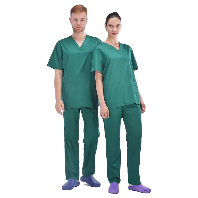 New Style Unisex Anti wrinkle Twill Fabric Hospital Doctor Nurse Medical Scrubs Uniforms TC TS TRS Material