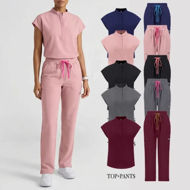 New-Style-Women-Scrubs-Sets-Fashion-Scrubs-Customized-Medical-Nurse-Uniform-Short-Sleeve-for-Women-Stylish-Spa-Uniform