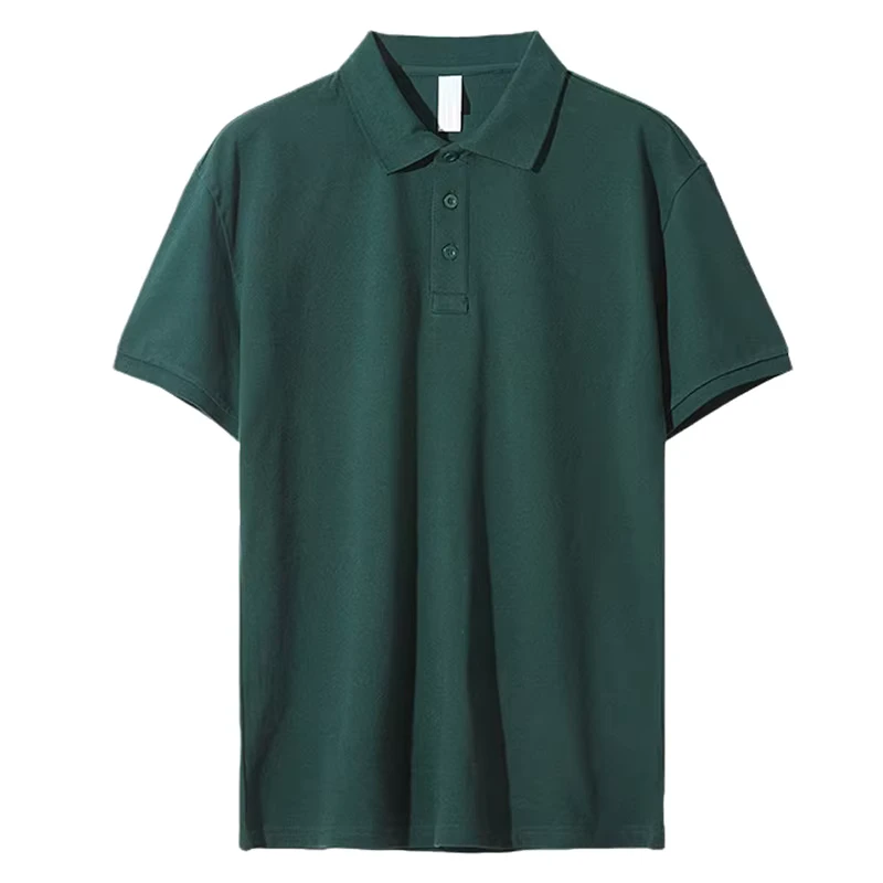 New Summer 220g Combed Cotton Piqué Polo Shirt with Turn Down Collar Short Sleeve Men's Workwear Custom Logo Printing
