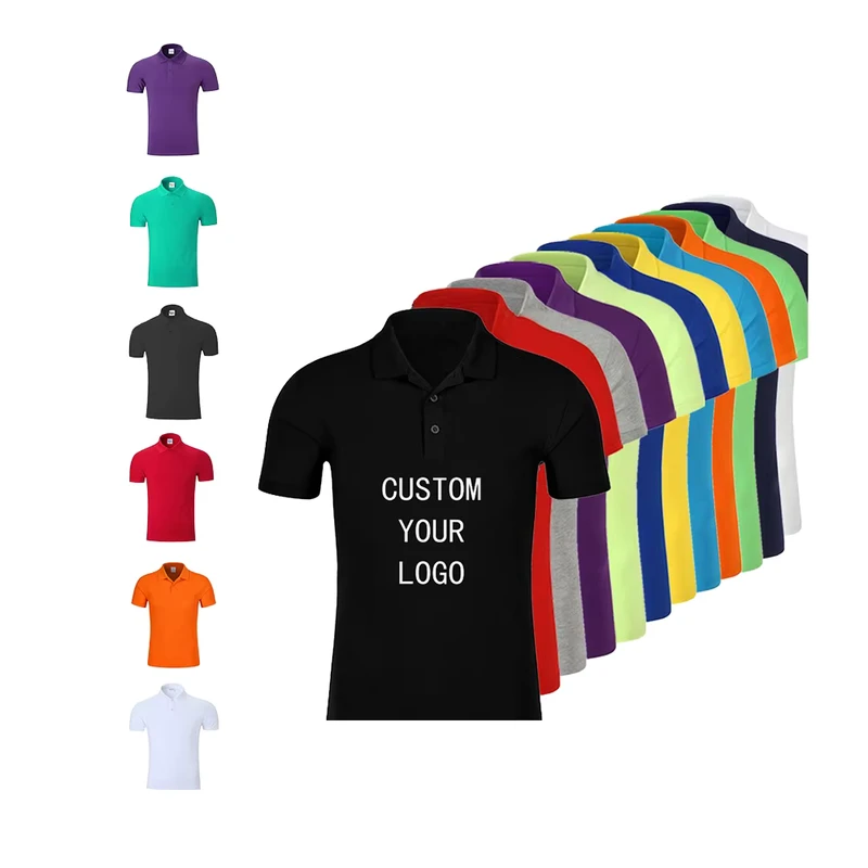 New Summer Casual Short Sleeved Knitted Pique for Uniforms Shirts T shirt Anti Wrinkle 100% Cotton Custom Logo Embroidery