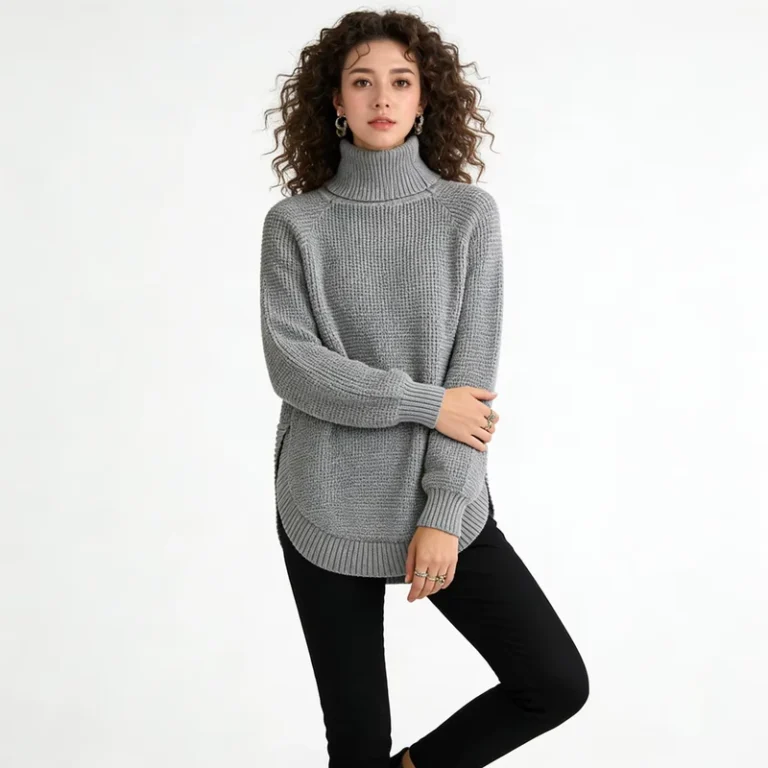 New-Winter-Knitted-Korean-Style-Womens-Cotton-Sweater-Turtleneck-Solid-Color-Thin-Style-Loose-Fit-Base-Layer