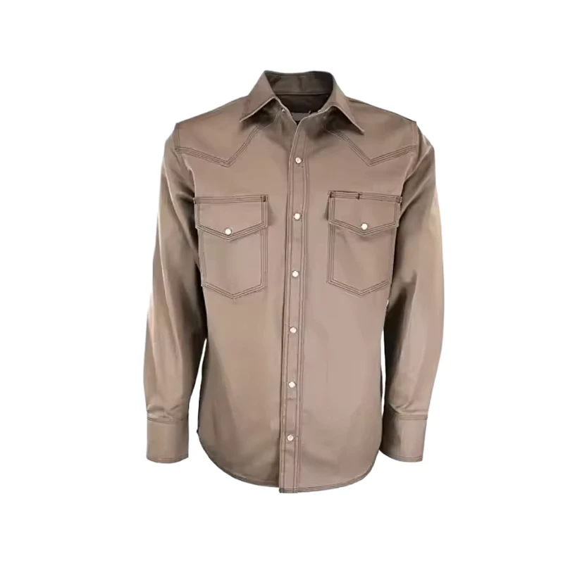 Nfpa2112 Cat2 Safety Workwear Shirts Flame Retardant Western Long Sleeve Welding Fr