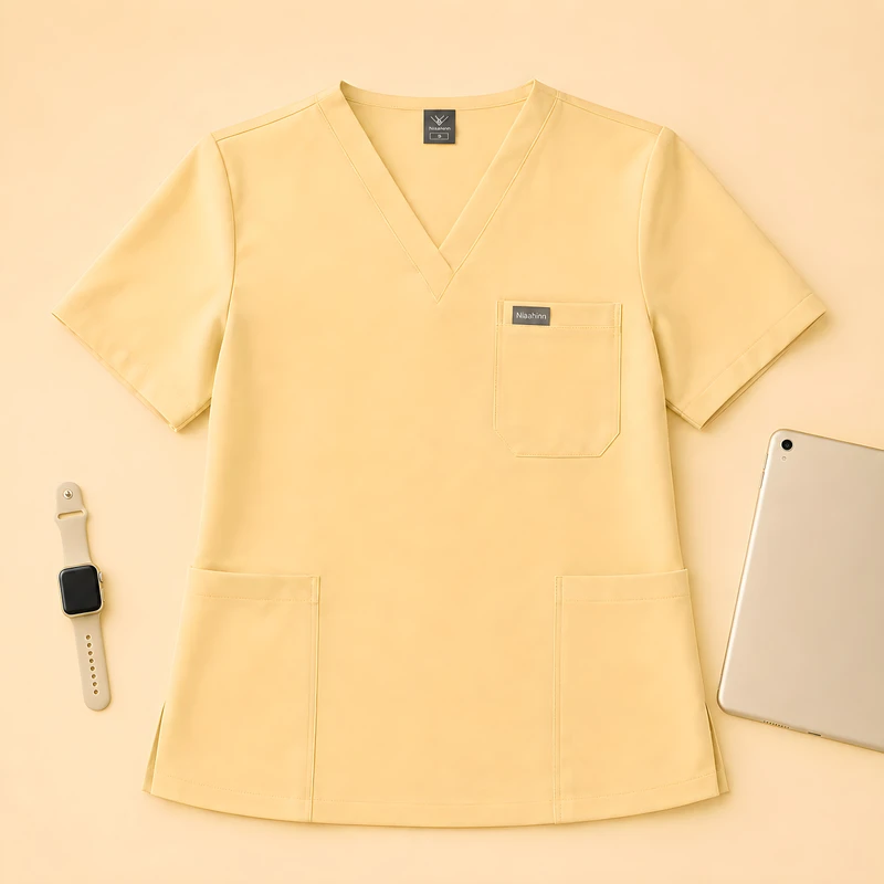 NiaaHinn High Custom Logo Women's OEM Hospital Medical Beauty Dental Doctor Clinic Scrub Uniform Polyester Rayon Spandex Worsted