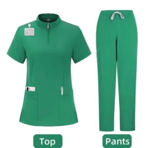 Niaahinn Medical Scrub Zipper Collar Unisex Designer Nurse Scrubs Uniforms Stylish Hospital Uniform Medical Scrub Set
