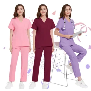 Niaahinn Premium Custom Breathable Fashionable Durable Worsted Fabric Nursing Scrub Sets Unisex Hospital Use