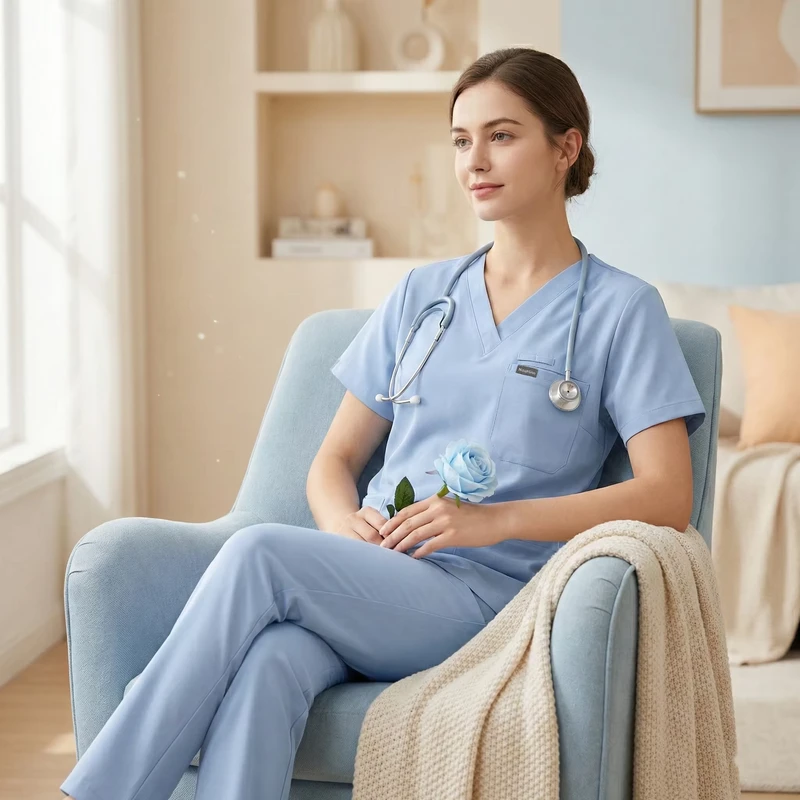 Niaahinn Unisex Summer 2 Piece Cartoon Print Nurse Scrub Set Breathable Worsted Fabric High Quality Uniforms Hospitals