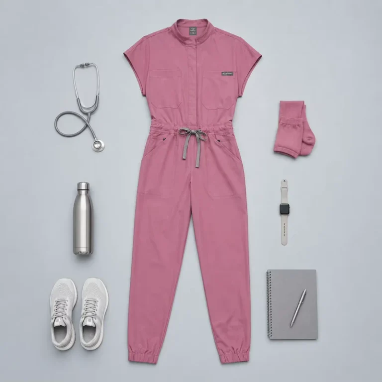 Niaahinn-Womens-Nurse-Uniform-Jumpsuit-Scrub-Sets-Polyester-Rayon-Spandex-Fabric-Bright-Color-Fitted-Short-Sleeve-Hospital