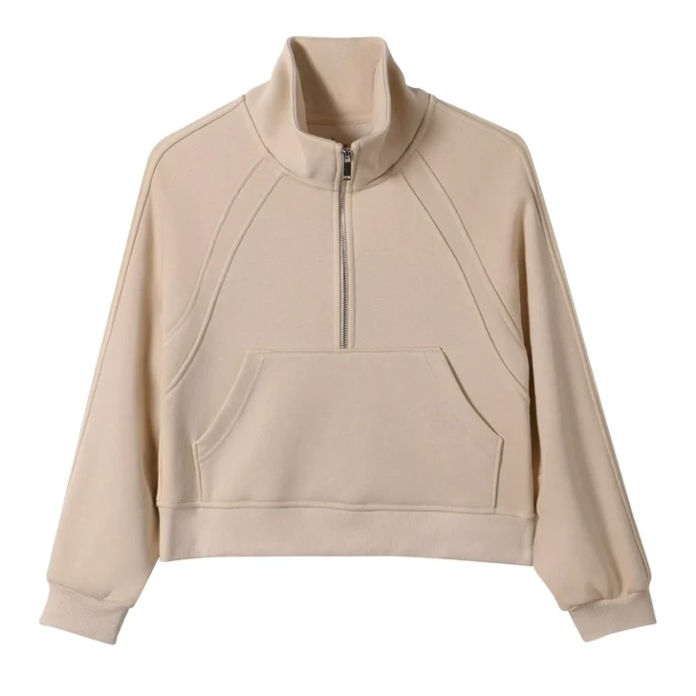 No-logo-or-Tags-Stock-OEM-ODM-Available-420g-Womens-Stand-Collar-Pullover-Fleece-Sweater-Raglan-Loose-Slimming-Non-iron-Top