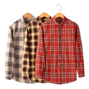 Non Iron Shirts for Men Franelas De Caballeros Men’s Flannel Shirt