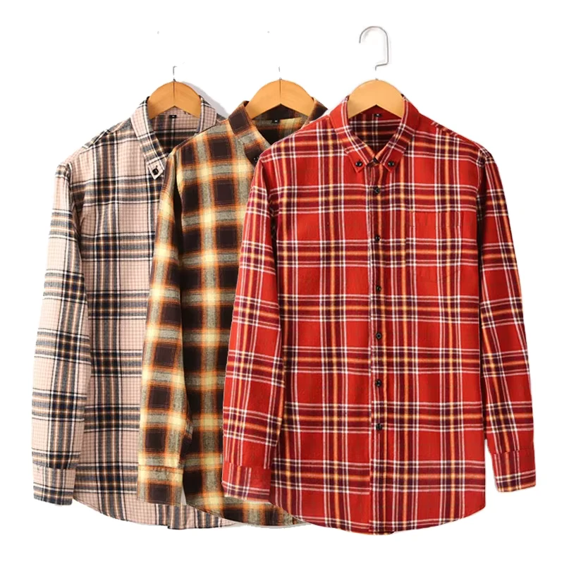 Non Iron Shirts for Men Franelas De Caballeros Men's Flannel Shirt