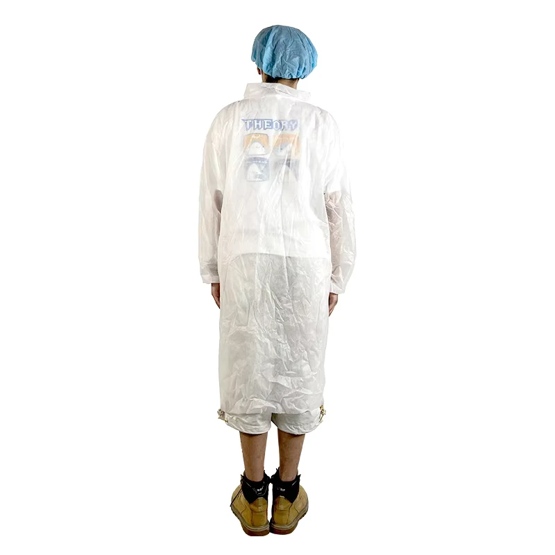 Nonwoven Disposable Visiting Coat PP SMS Lab Coat Colors Available Disposable Visitor Lab Coat Coverall
